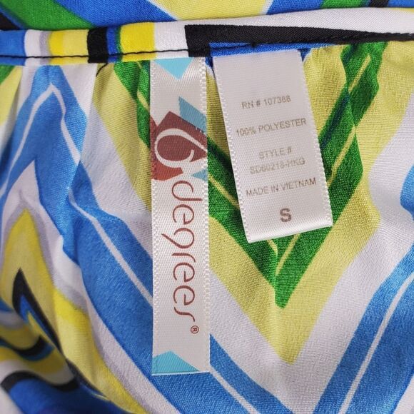 Fluttery chevron dress with elastic-cinched waist by 6degrees / Women's Small - Picture 5 of 6